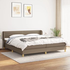 vidaXL Cama com molas/colchão 200x200 cm tecido castanho-acinzentado