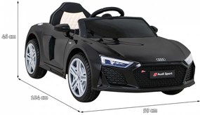 Carro elétrico para Crianças 12V Audi R8 LIFT Rodas de EVA, Assento de couro Preto