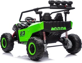 Buggy elétrico para Crianças 24V, 4x200W, 2 lugares TURBO 23, Rodas Espuma EVA, Assento Couro ecológico Verde