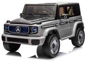 Carro elétrico para crianças Mercedes-Benz EQG 12V, partes da carroçaria iluminadas com LED, controlo remoto de 2,4 GHz, entrada USB/AUX, bateria de l