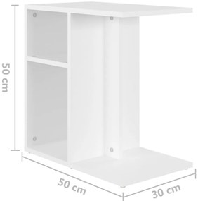 Mesa de apoio 50x30x50 cm contraplacado branco