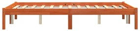 Cama sem colchão 140x200 cm madeira pinho maciça castanho-mel