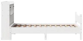 Cama sem colchão 100x200 cm madeira de pinho maciça branco