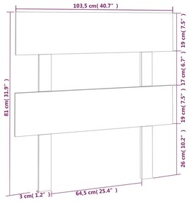 Cabeceira de cama 103,5x3x81 cm pinho maciço branco