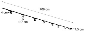 LED Sistema de iluminação de trilho moderno com 8 focos pretos monofásicos - Magnetic Lance Moderno