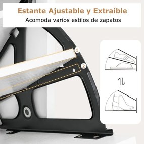 Sapateira 60 x 24 x 102 cm com 2 gavetas rebatíveis e espaço de arrumação aberto para corredor ou sala de estar Branco