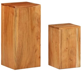Mesas de apoio 2 pcs madeira de acácia maciça