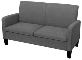 Sofá de 2 lugares 135x65x76 cm cinzento escuro