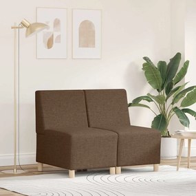 vidaXL Cadeira de Sofá Cinza Claro 55 cm em Tecido 2 pcs Castanho