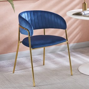 Cadeira Moniel Golden Veludo - Azul