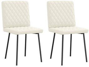 Cadeiras de jantar 2 pcs veludo cor creme