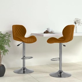 vidaXL Bancos de bar 2 pcs veludo castanho