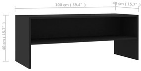 Móvel de TV 100x40x40 cm contraplacado preto
