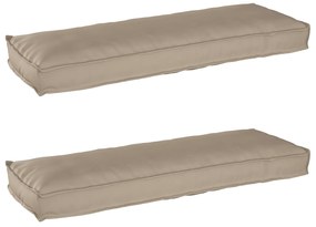vidaXL almofadas de palete para banco 2 pcs taupe 120x40x8 cm tecido oxford