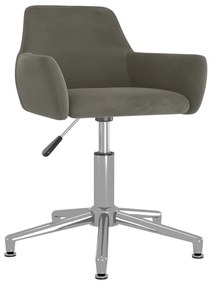 vidaXL Cadeira de escritório giratória veludo cinzento-escuro