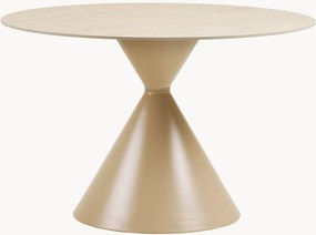 Mesa de jantar redonda com tampo em aspeto travertino Annecy, Ø 120 cm