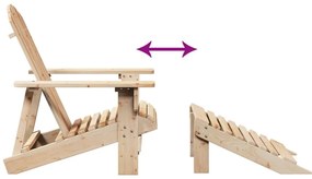 Cadeira adirondack com otomana madeira de abeto maciça