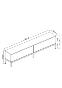 Móvel TV Lord – Preto Antracite – 180 cm