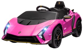 Carro Elétrico para Crianças Lamborghini 12V Controlo Remoto Faróis Buzina Arranque Lento e Música MP3 114,5x64x45,5 cm Rosa