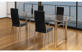 60570 vidaXL Cadeiras de jantar 4 pcs couro artificial preto