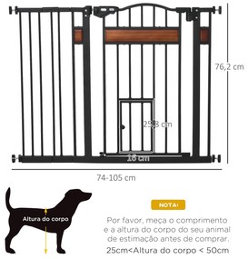 PawHut Barreira de Segurança para Cães Extensível para Portas Escadas