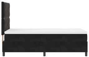 Cama Box com Colchão e LED preto 90x190 cm veludo