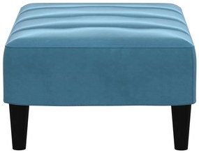 Apoio de pés 77x55x31 cm veludo azul