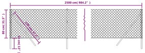 Cerca de arame 0,8x25 m antracite