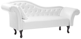 Chaise-longue em pele sintética branca com apoio à esquerda LATTES Beliani
