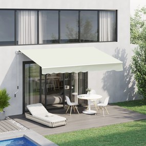 Toldo manual retrátil 295 x 245 cm para terraço, com manivela, ângulo ajustável entre 45° e 85°, em alumínio e poliéster 280 g/m², para terraço, varan