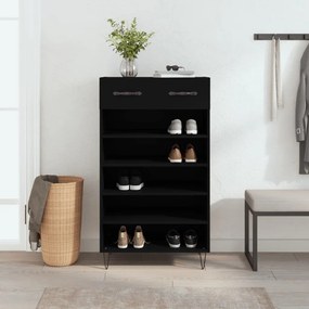 vidaXL Sapateira 60x35x105 cm derivados de madeira preto