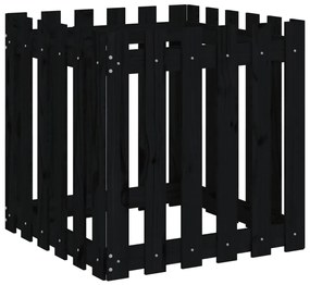 Vaso de jardim c/ design cerca 60x60x60 cm pinho maciço preto