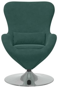 Poltrona Ovo Veludo Verde Escuro