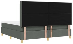 Cama Box com Colchão &amp; LED vidaXL Cinza Escuro 200x200 cm Tecido