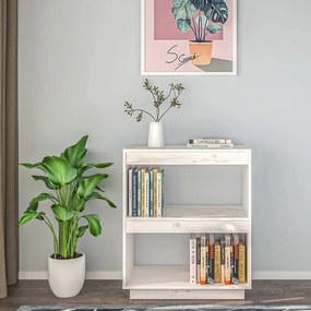 Estante madeira de pinho maciça 60x35x71 cm branco