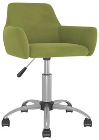 vidaXL Cadeira de jantar giratória veludo verde-claro