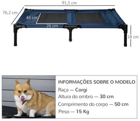 PawHut Cama para Animais de Estimação Cama Elevada para Cães Gatos Por