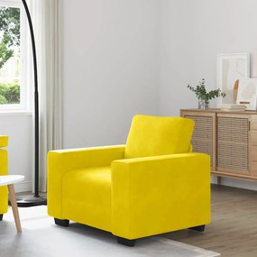 vidaXL Poltrona 60 cm veludo amarelo