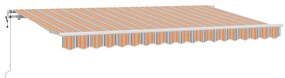 Toldo Retrátil Multicolorido e Laranja e Cinza e Azul e Branco