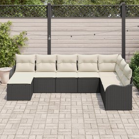 Conjunto de Sofá para Jardim 8 Peças com Almofadas Rattan Sintético Pr