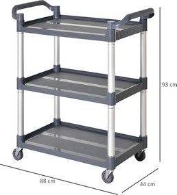 Carrinho de armazenamento multiuso 3 níveis carrinho de cozinha restau