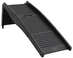 Rampa dobrável para cães 153x40x12,5 cm plástico preto