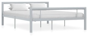 Estrutura de cama 120x200 cm metal cinzento e branco