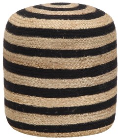 vidaXL Pufe artesanal 40x45 cm juta preto