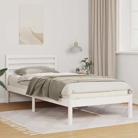 vidaXL Estrutura da Cama Branco 100 x 210 cm Madeira de pinho maciça