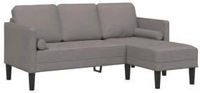 Conjunto de Sofás de 2 Peças com Almofadas em Tecido Taupe