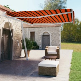 vidaXL Toldo automático independente 400x350 cm laranja e castanho