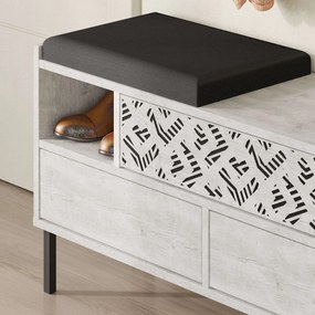 Hall Stand Berlin BC – Nogueira e Branco – 120x200x35 cm