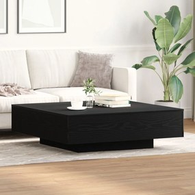 Mesa de Centro em Madeira de Carvalho Preta 100x100x31 cm