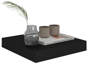 Prateleiras de parede suspensas 2 pcs 23x23,5x3,8cm MDF preto